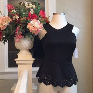 Bisou bisou peplum shirt